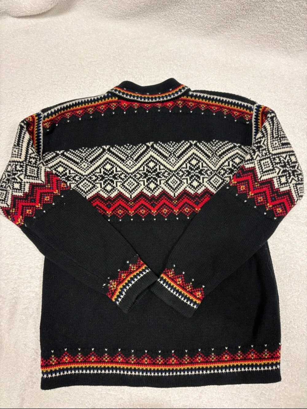 Hanna Andersson Nordic fair isle quarter zip pullover sweater black boys 8 - Picture 5 of 8
